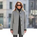 Women’s Classic Gray Wool Coat – Tailored Button-Front Winter Coat | Chic Boutique Outerwear - helixorae