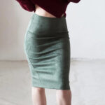 High-Waist Faux Suede Pencil Skirt for Women | Bodycon Midi Skirt | Multiple Colors | helixorae - helixorae