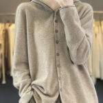Women’s Soft Knit Hooded Button-Up Cardigan | Cozy Lightweight Hoodie Sweater for Fall & Winter | Casual Chic Layering Top - helixorae